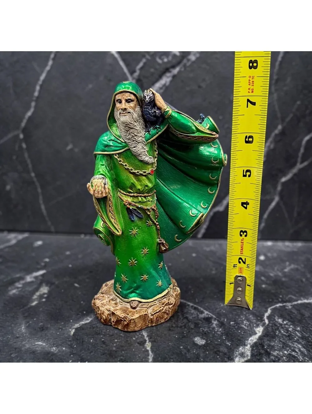 Vtg Windstone Editions M. Pena Emerald Wind Wizard Crystal Ball #321/1000 7.5